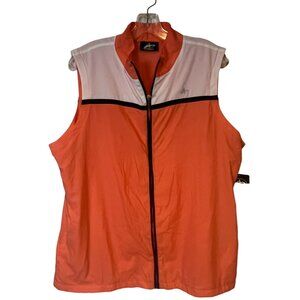 Athletech Womens Activewear Vest XL Runner Orange Full Zip Windbreaker Pockets